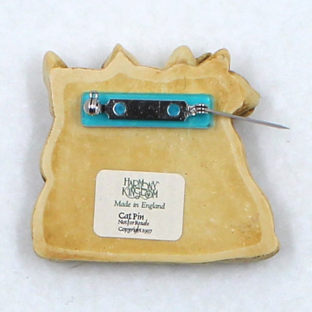 Harmony Kingdom Made in England 3 Green Eyed Furry Cat Brooch or Pin - Picture 2 of 12